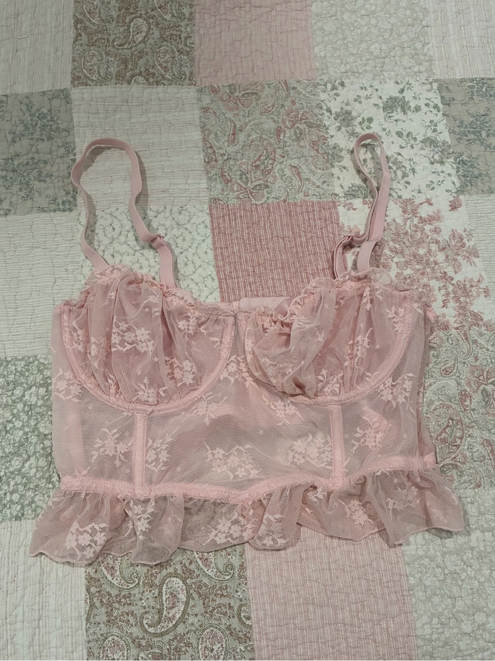 Pink Lace Bralette - Women's Intimates